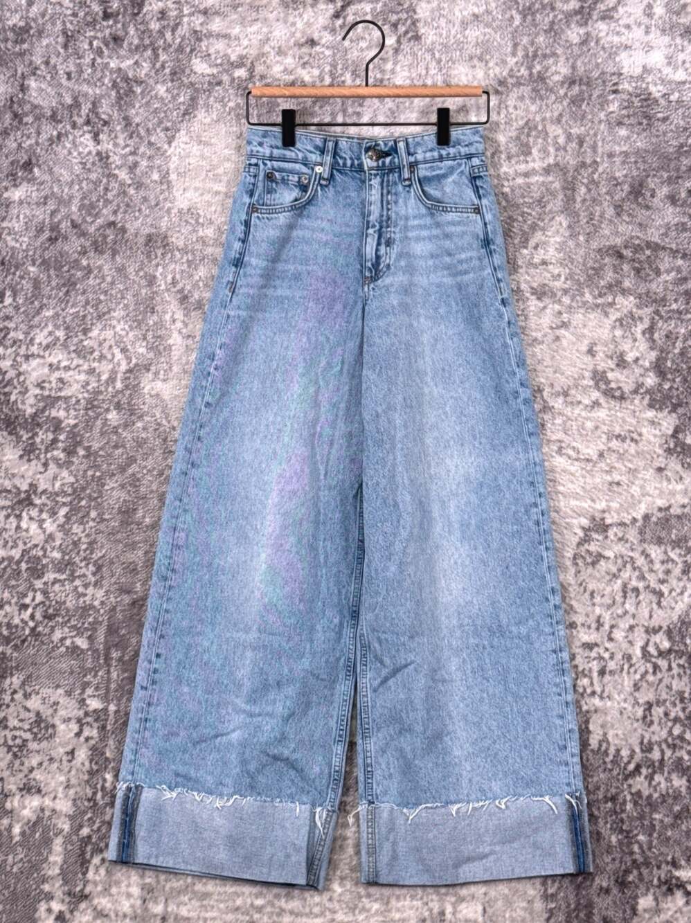 Rag & Bone Sofie Jeans 23 Womens Wide Leg Cropped Mari Wash